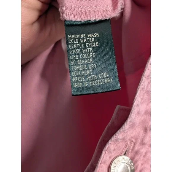 Lauren Ralph Lauren Women's Size 16 Pink Denim Style Cotton Skirt Pockets - Picture 7 of 7